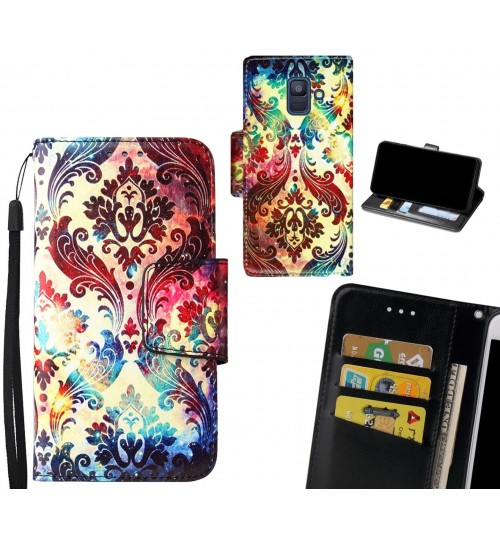 Galaxy A6 2018 Case wallet fine leather case printed