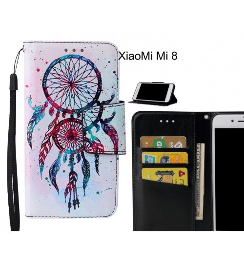 XiaoMi Mi 8 Case wallet fine leather case printed