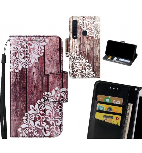 Galaxy A9 2018 Case wallet fine leather case printed