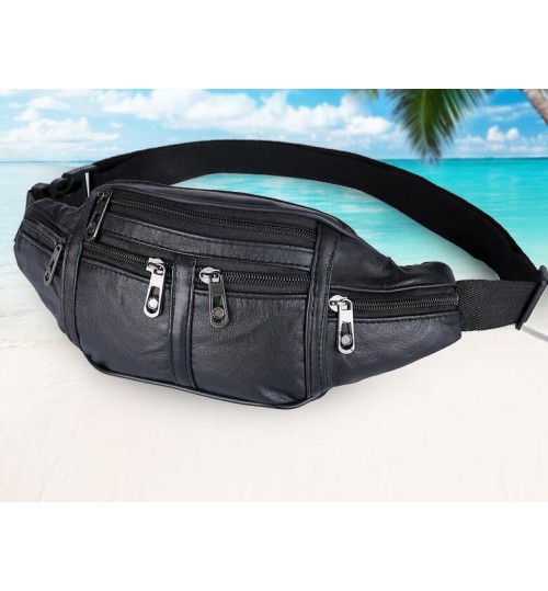 SOFT LEATHER  POUCH BUM BAG MONEY TRAVEL WAIST BELT WALLET