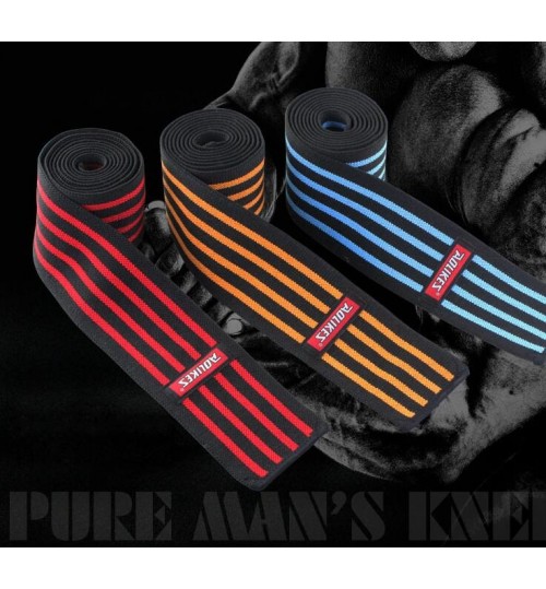 weightlifting knee wraps orange-line