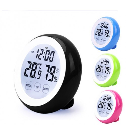 Digital Thermometer Touch Screen Hygrometer Hygrometer Time Temperature Clock