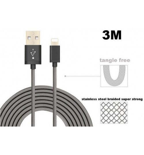 3M iPhone iPad Lightning cable data charging cable braided Support latest IOS