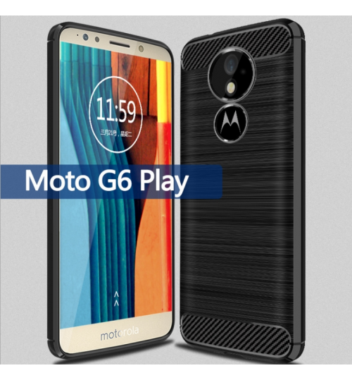 Moto G6 Play case impact proof rugged case with carbon fiber