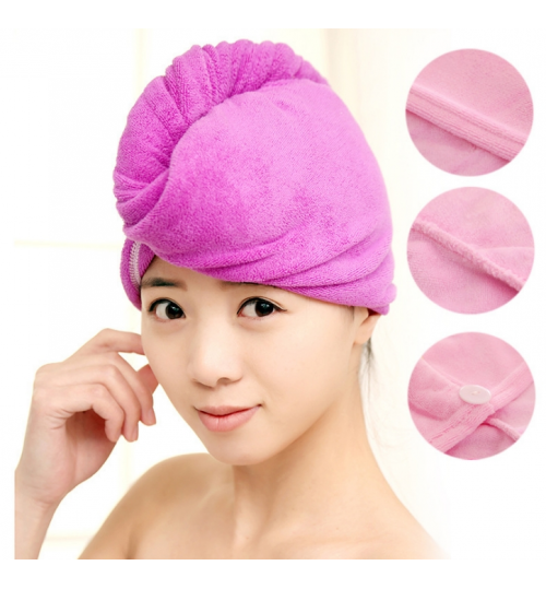 Quick Fast Dry Towel Hair Magic Drying Turban Wrap Hat Cap Bathing