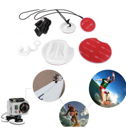 8 in 1 Surfing Mount Kit Pack Tethers Surfboard Rubber  Gopro Hero 4 3+ 3 2 1