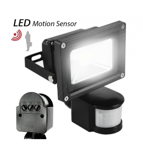 Lighting  Sensor Outdoor White LED Flood Light -10W