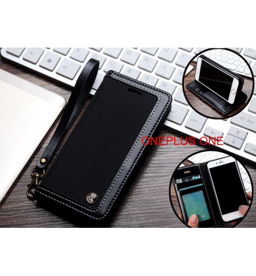 Oneplus One Case Wallet Denim Leather Case - Black