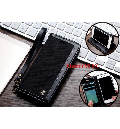Xiaomi Mi 6x Case Wallet Denim Leather Case - Black