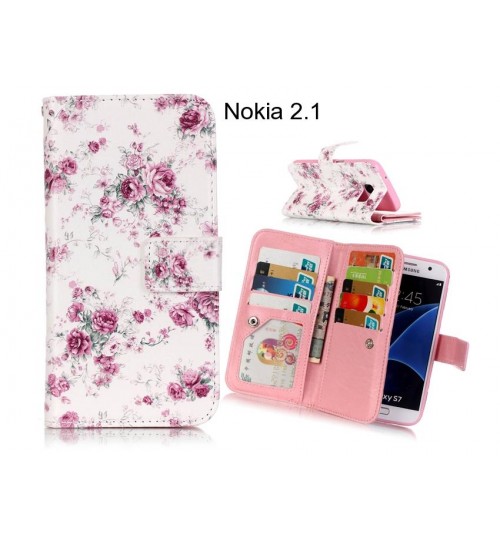 Nokia 2.1 case Multifunction wallet leather case