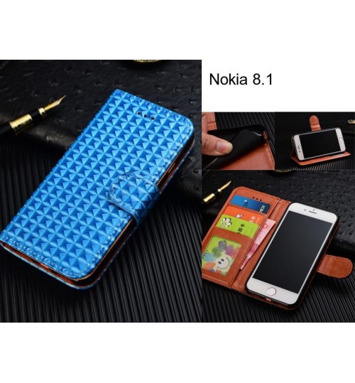 Nokia 8.1 Case Leather Wallet Case Cover