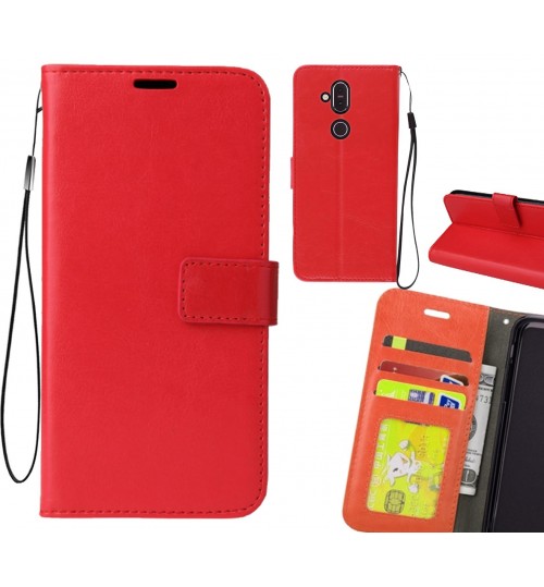 Nokia 8.1 case Fine leather wallet case