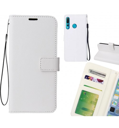 Huawei Nova 4 Case Fine Leather Wallet Case - White