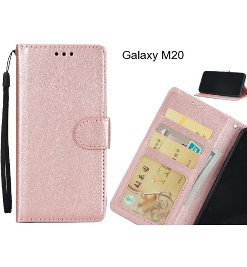 Galaxy M20  Case Silk Texture Leather Wallet Case - Rose Gold