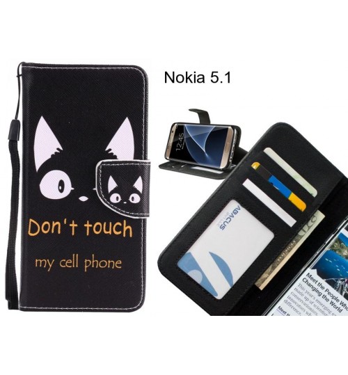 Nokia 5.1 case 3 card leather wallet case printed ID