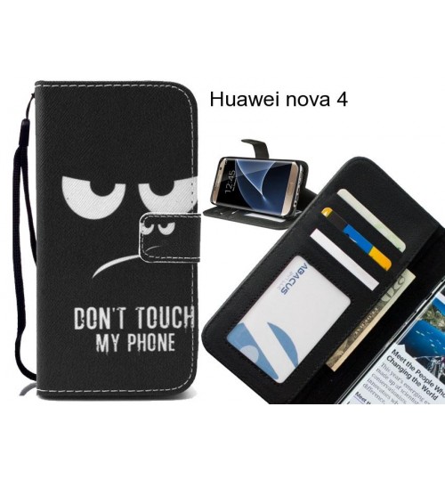 Huawei nova 4 case 3 card leather wallet case printed ID