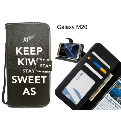 Galaxy M20 case 3 card leather wallet case printed ID