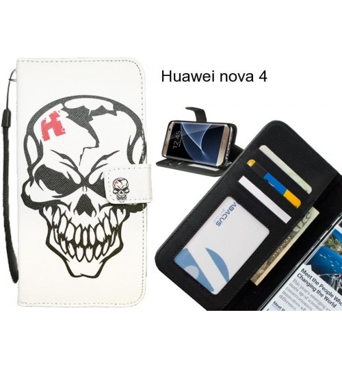 Huawei nova 4 case 3 card leather wallet case printed ID