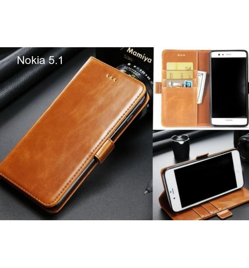 Nokia 5.1 case executive leather wallet case