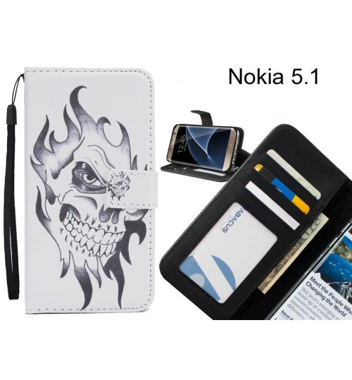 Nokia 5.1 case 3 card leather wallet case printed ID