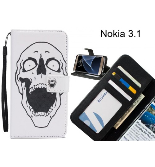 Nokia 3.1 case 3 card leather wallet case printed ID