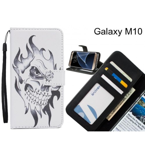 Galaxy M10 case 3 card leather wallet case printed ID