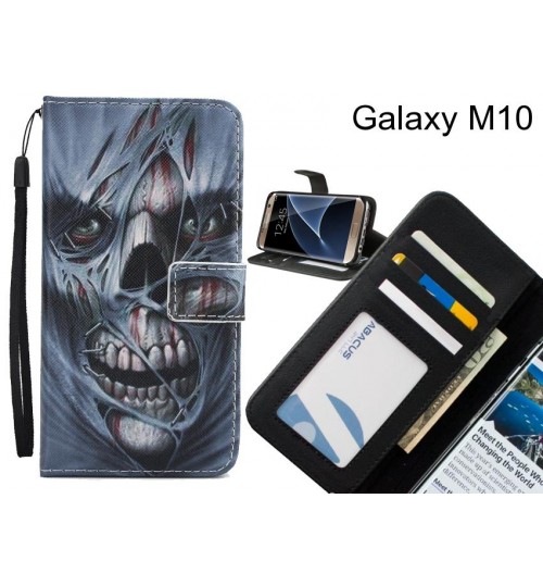 Galaxy M10 case 3 card leather wallet case printed ID