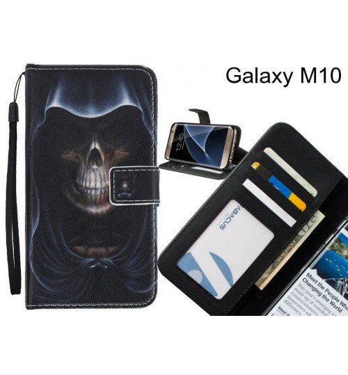 Galaxy M10 case 3 card leather wallet case printed ID