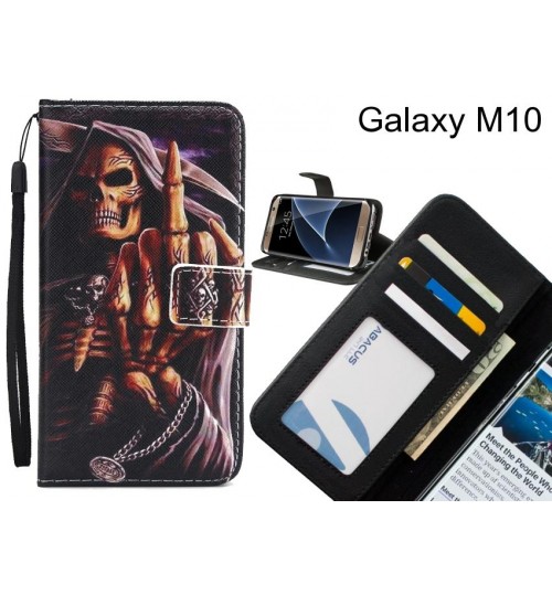 Galaxy M10 case 3 card leather wallet case printed ID