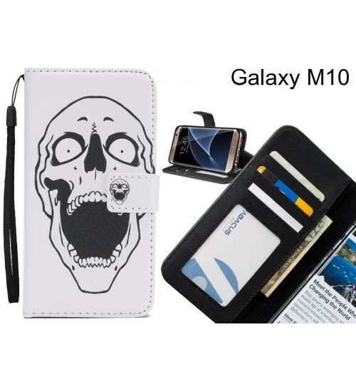 Galaxy M10 case 3 card leather wallet case printed ID