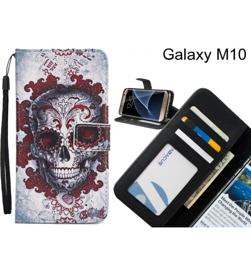 Galaxy M10 case 3 card leather wallet case printed ID