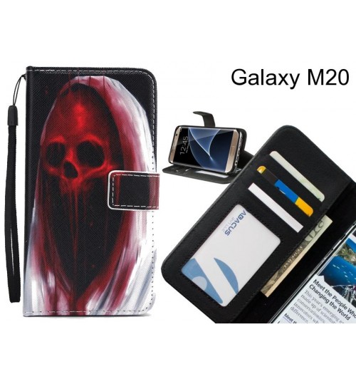 Galaxy M20 case 3 card leather wallet case printed ID