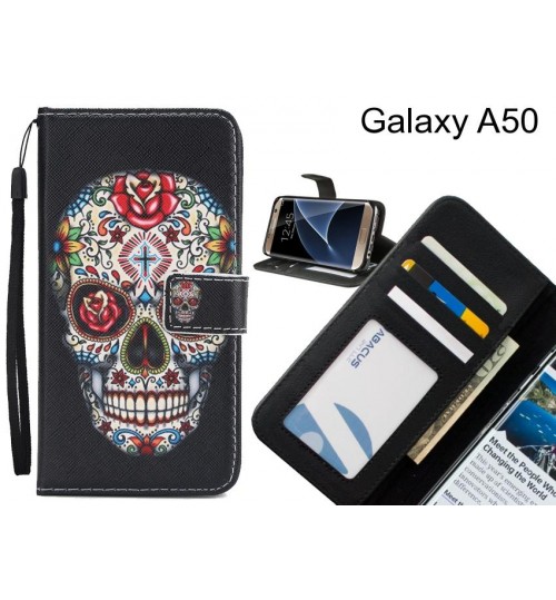 Galaxy A50 case 3 card leather wallet case printed ID