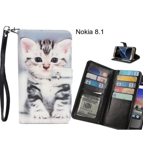 Nokia 8.1 case Multifunction wallet leather case