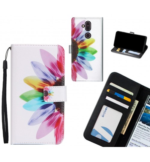 Nokia 8.1 case 3 card leather wallet case printed ID
