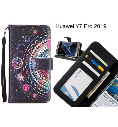 Huawei Y7 Pro 2019 case 3 card leather wallet case printed ID