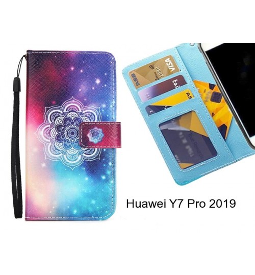 Huawei Y7 Pro 2019 case 3 card leather wallet case printed ID