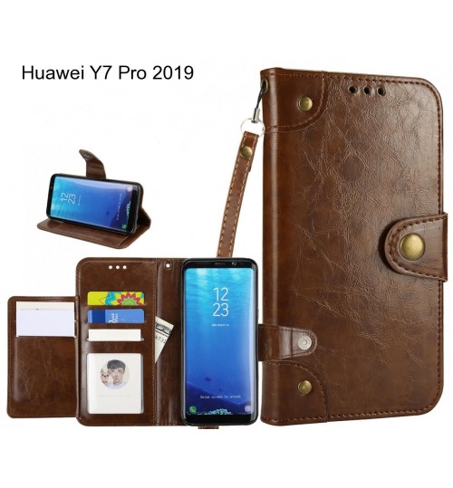 Huawei Y7 Pro 2019  Case Executive Multi Card Wallet Leather Case - Brown