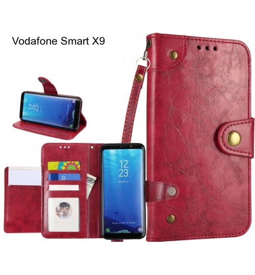 Vodafone Smart X9  Case Executive Multi Card Wallet Leather Case - Red