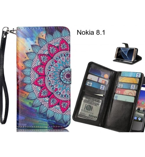 Nokia 8.1 case Multifunction wallet leather case