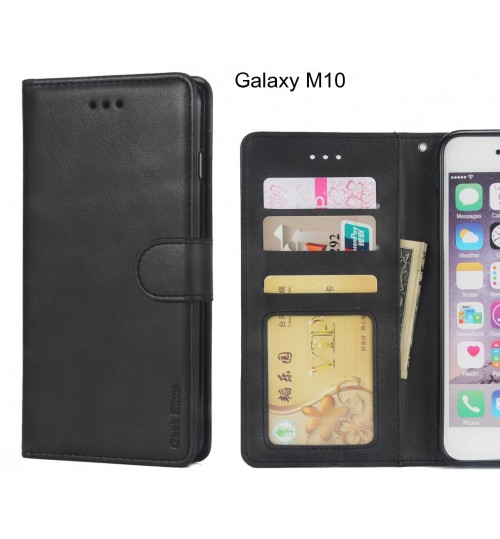 Galaxy M10 Case Executive Leather Wallet Case - Black
