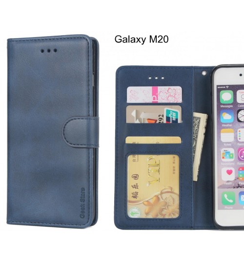 Galaxy M20 Case Executive Leather Wallet Case - Blue