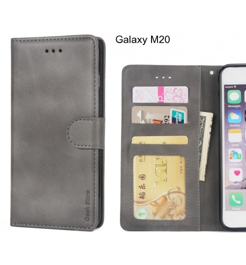 Galaxy M20 case executive leather wallet case