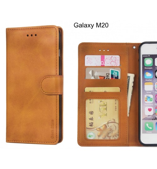 Galaxy M20 Case Executive Leather Wallet Case - Light Brown