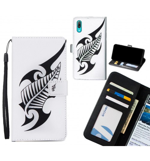 Huawei Y7 Pro 2019 case 3 card leather wallet case printed ID