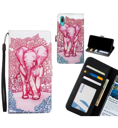 Huawei Y7 Pro 2019 case 3 card leather wallet case printed ID