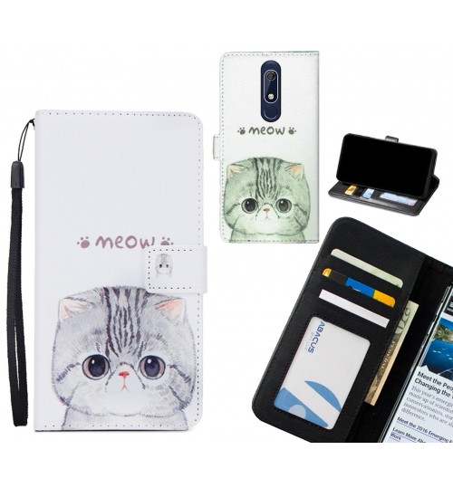 Nokia 5.1 case 3 card leather wallet case printed ID