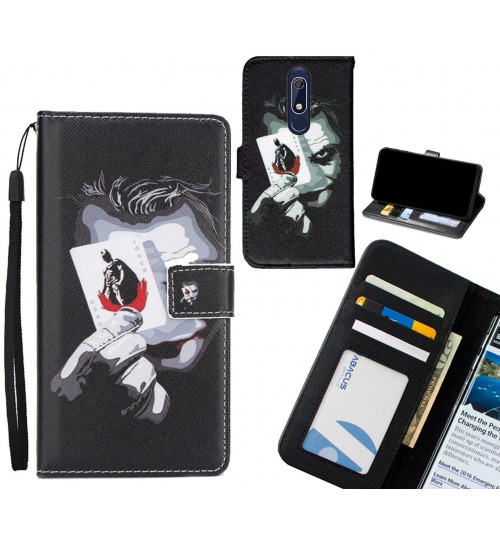 Nokia 5.1 case 3 card leather wallet case printed ID