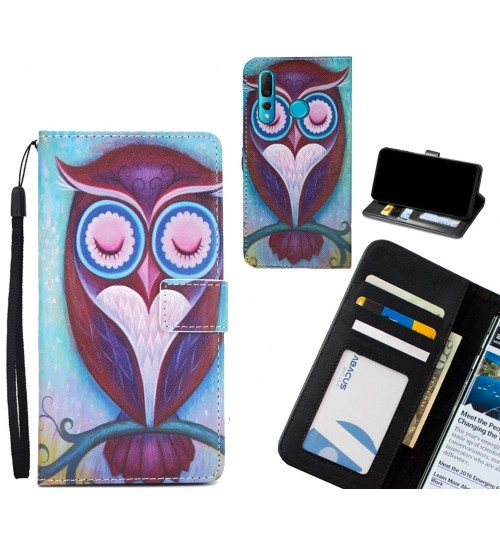 Huawei nova 4 case 3 card leather wallet case printed ID