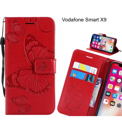 Vodafone Smart X9 case Embossed Butterfly Wallet Leather Case